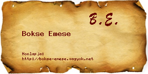 Bokse Emese névjegykártya
